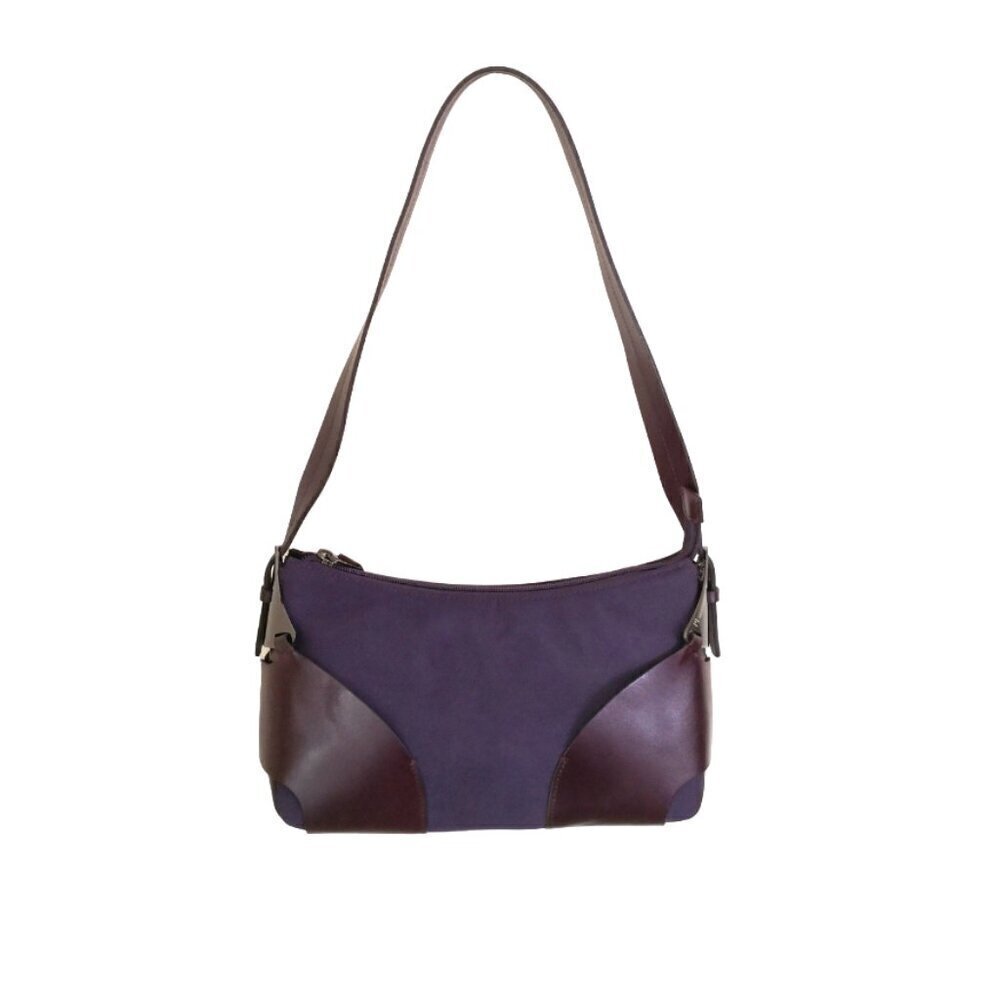Brand New Missoni Purple‎ Fabric And Leather Shoulder Bag 10"x6"x3"